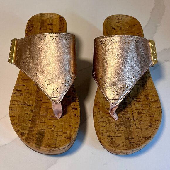 Vionic Anitra Rose Gold Pink Metallic Wedge Sandal - Size 9 - Picture 2 of 15